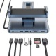 Підставка для планшетів+HUB WIWU AH801 Adjustable 8in1 (USB-C to HDMI+2xUSB-A+2xUSB-C+SD/TF+3.5mm) Gray