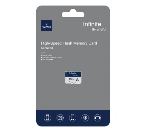 Карта пам'яті microSDXC WIWU Wi-FC004 Infinite Series 8GB (U1, C10) без адаптера Blue Карта пам'яті microSDXC WIWU Wi-FC004 Infinite Series 8GB (U1, C10) без адаптера Blue