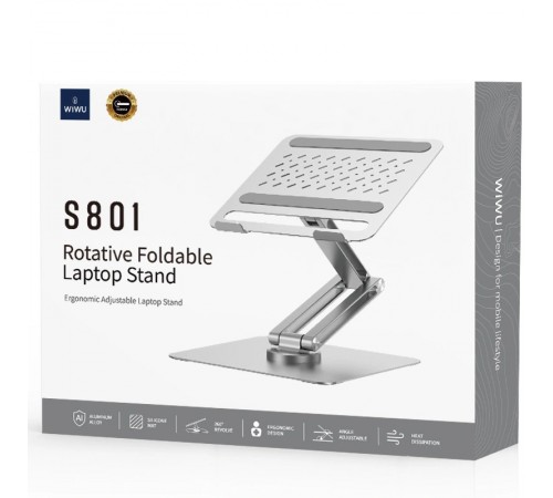 Підставка для ноутбуку WIWU ZM-S801 Rotative Foldable Laptop Stand Silver Підставка для ноутбуку WIWU ZM-S801 Rotative Foldable Laptop Stand Silver