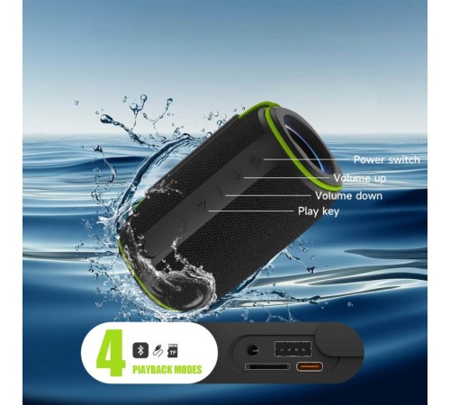 Bluetooth Колонка WIWU H5 Thunder Wireless Portable Speaker Black