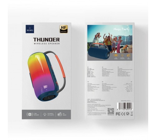 Bluetooth Колонка WIWU H6 Thunder Wireless Speaker Blue