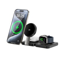 БЗП WIWU Wi-W028 QI2 3 in 1 wireless charger Black