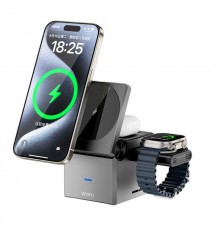БЗП WIWU Wi-W030 Planeta Trio 3 in 1 Cableless charger Gray