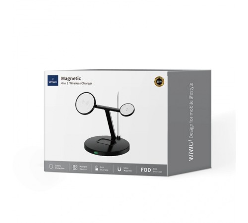 БЗП WIWU Wi-W032 Magnetic 4 in 1 Cableless Charger Black БЗП WIWU Wi-W032 Magnetic 4 in 1 Cableless Charger Black