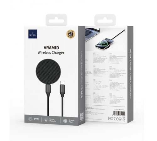 БЗП WIWU Wi-W034 Kevlar Wireless Charger Black БЗП WIWU Wi-W034 Kevlar Wireless Charger Black