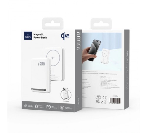 Портативний ЗП Power Bank WIWU Wi-P031 Magnetic з БЗП 30W 10000 mAh White Портативний ЗП Power Bank WIWU Wi-P031 Magnetic з БЗП 30W 10000 mAh White