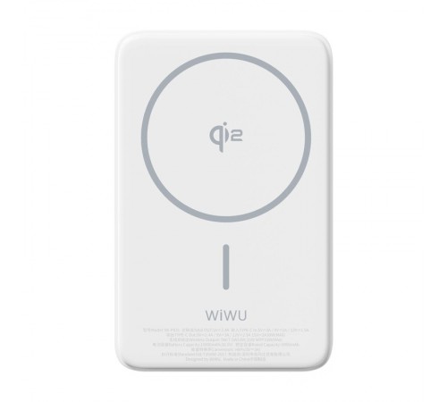 Портативний ЗП Power Bank WIWU Wi-P031 Magnetic з БЗП 30W 10000 mAh White Портативний ЗП Power Bank WIWU Wi-P031 Magnetic з БЗП 30W 10000 mAh White