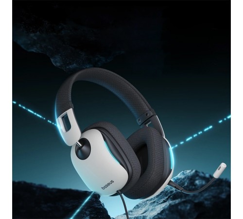 Накладні навушники Baseus OS GoPlay 1+ Max Gaming (USB-A/2m) (A00181003213-00) Moon White Накладні навушники Baseus OS GoPlay 1+ Max Gaming (USB-A/2m) (A00181003213-00) Moon White