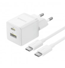 МЗП Baseus Palm Fast Charger 30W (1USB-A/1C) + кабель Type-C to Type-C (P1011160A) Moon White