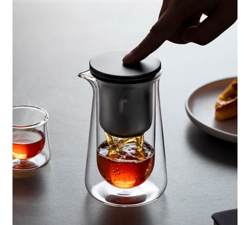 Чайник для заварювання TeaPot D-50 Press type 600ml Transparent Чайник для заварювання TeaPot D-50 Press type 600ml Transparent