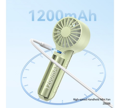 Портативний вентилятор Usams ZB288 Handheld mini fan 1200 mAh Green Портативний вентилятор Usams ZB288 Handheld mini fan 1200 mAh Green