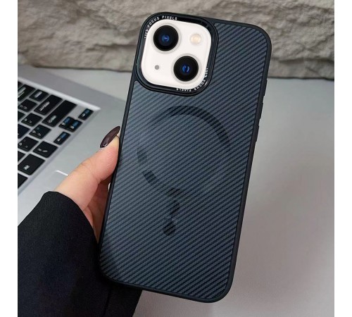 Чохол TPU+PC Carbon Mirage with MagSafe для Apple iPhone 13 / 14 (6.1") Black