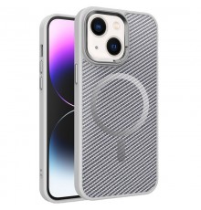 Чохол TPU+PC Carbon Mirage with MagSafe для Apple iPhone 13 / 14 (6.1") Grey