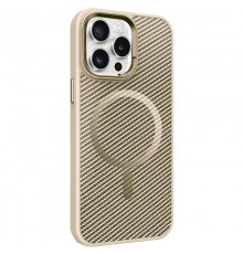 Чохол TPU+PC Carbon Mirage with MagSafe для Apple iPhone 15 Pro (6.1") Antique White