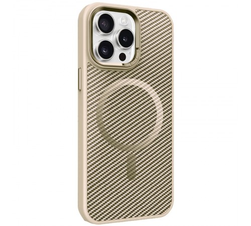 Чохол TPU+PC Carbon Mirage with MagSafe для Apple iPhone 15 Pro Max (6.7") Antique White