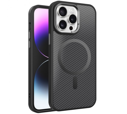 Чохол TPU+PC Carbon Mirage with MagSafe для Apple iPhone 15 Pro Max (6.7") Black Чохол TPU+PC Carbon Mirage with MagSafe для Apple iPhone 15 Pro Max (6.7") Black