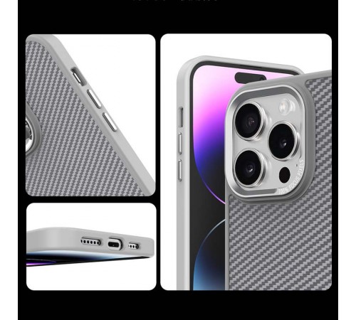 Чохол TPU+PC Carbon Mirage with MagSafe для Apple iPhone 15 Pro Max (6.7") Grey Чохол TPU+PC Carbon Mirage with MagSafe для Apple iPhone 15 Pro Max (6.7") Grey