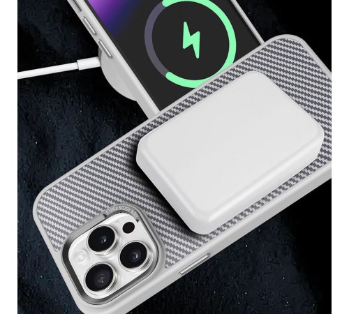 Чохол TPU+PC Carbon Mirage with MagSafe для Apple iPhone 15 Pro Max (6.7") Grey Чохол TPU+PC Carbon Mirage with MagSafe для Apple iPhone 15 Pro Max (6.7") Grey