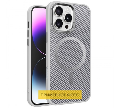 Чохол TPU+PC Carbon Mirage with MagSafe для Apple iPhone 16 Plus (6.7") Grey
