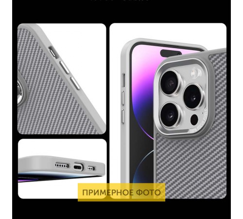 Чохол TPU+PC Carbon Mirage with MagSafe для Apple iPhone 16 Plus (6.7") Grey