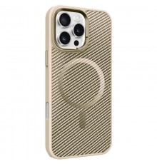 Чохол TPU+PC Carbon Mirage with MagSafe для Apple iPhone 16 Pro (6.3") Antique White