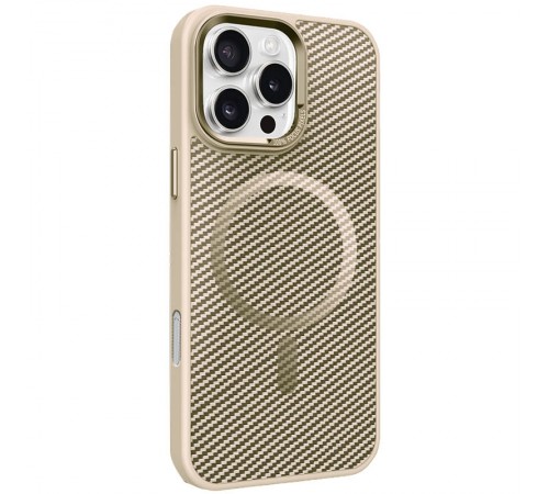 Чохол TPU+PC Carbon Mirage with MagSafe для Apple iPhone 16 Pro (6.3") Antique White
