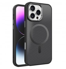 Чохол TPU+PC Carbon Mirage with MagSafe для Apple iPhone 16 Pro (6.3") Black