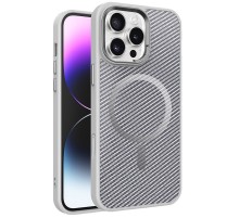 Чохол TPU+PC Carbon Mirage with MagSafe для Apple iPhone 16 Pro (6.3") Grey