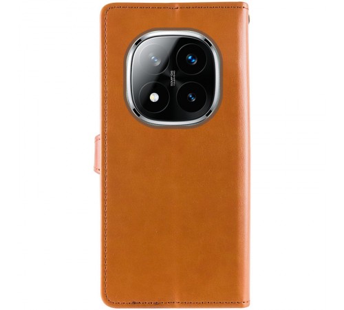 Шкіряний чохол-книжка GETMAN Gallant (PU) для Xiaomi Redmi Note 14 Pro 5G / 14 Pro+ Коричневий