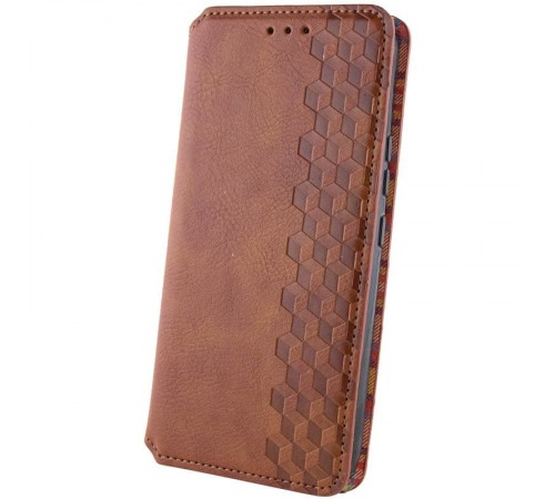 Шкіряний чохол-книжка GETMAN Cubic (PU) для Oppo A3 4G / A3x 4G/ A40m Коричневий Шкіряний чохол-книжка GETMAN Cubic (PU) для Oppo A3 4G / A3x 4G/ A40m Коричневий