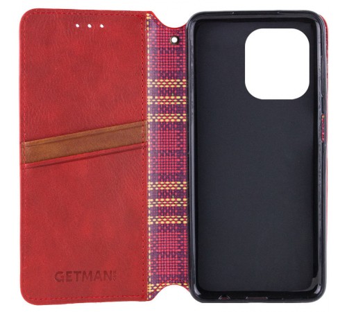Шкіряний чохол-книжка GETMAN Cubic (PU) для Oppo A3 4G / A3x 4G/ A40m Червоний Шкіряний чохол-книжка GETMAN Cubic (PU) для Oppo A3 4G / A3x 4G/ A40m Червоний