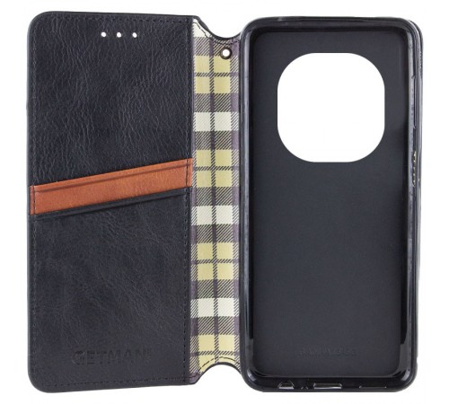 Шкіряний чохол-книжка GETMAN Cubic (PU) для Xiaomi Redmi Note 14 Pro 5G / 14 Pro+ Чорний Шкіряний чохол-книжка GETMAN Cubic (PU) для Xiaomi Redmi Note 14 Pro 5G / 14 Pro+ Чорний