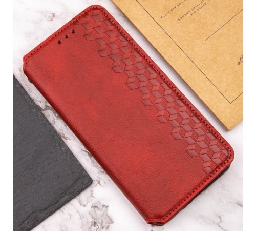 Шкіряний чохол-книжка GETMAN Cubic (PU) для Xiaomi Redmi Note 14 Pro 5G / 14 Pro+ Червоний Шкіряний чохол-книжка GETMAN Cubic (PU) для Xiaomi Redmi Note 14 Pro 5G / 14 Pro+ Червоний