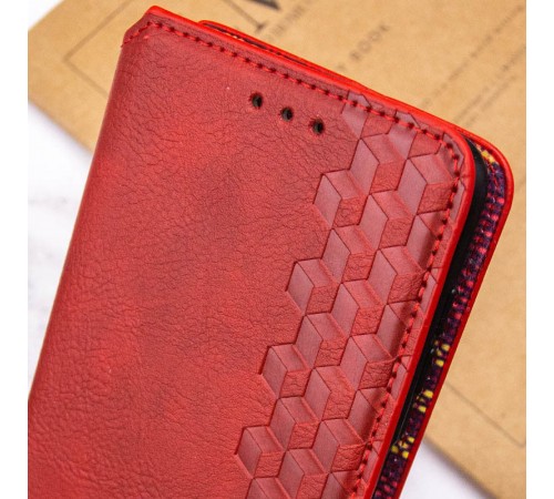Шкіряний чохол-книжка GETMAN Cubic (PU) для Xiaomi Redmi Note 14 Pro 5G / 14 Pro+ Червоний Шкіряний чохол-книжка GETMAN Cubic (PU) для Xiaomi Redmi Note 14 Pro 5G / 14 Pro+ Червоний