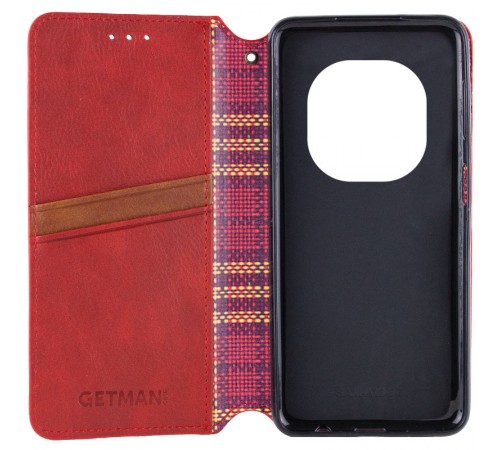 Шкіряний чохол-книжка GETMAN Cubic (PU) для Xiaomi Redmi Note 14 Pro 5G / 14 Pro+ Червоний Шкіряний чохол-книжка GETMAN Cubic (PU) для Xiaomi Redmi Note 14 Pro 5G / 14 Pro+ Червоний
