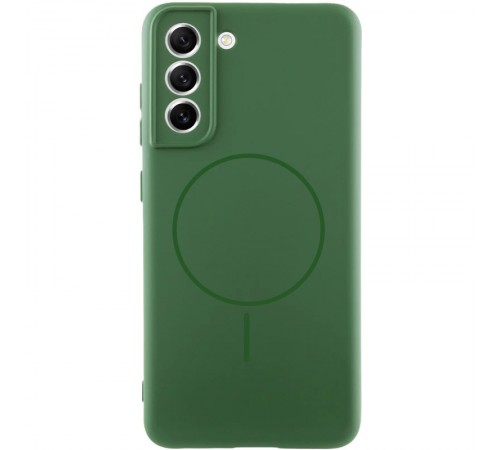 Чохол Silicone Cover Lakshmi Full Camera (AA) with MagFit для Samsung Galaxy S21 FE Зелений / Dark green Чохол Silicone Cover Lakshmi Full Camera (AA) with MagFit для Samsung Galaxy S21 FE Зелений / Dark green