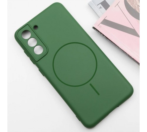 Чохол Silicone Cover Lakshmi Full Camera (AA) with MagFit для Samsung Galaxy S21 FE Зелений / Dark green Чохол Silicone Cover Lakshmi Full Camera (AA) with MagFit для Samsung Galaxy S21 FE Зелений / Dark green