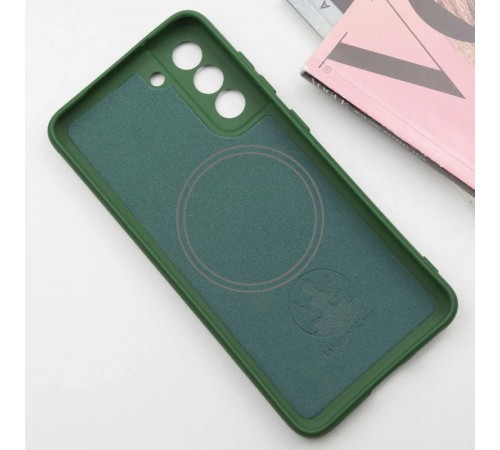 Чохол Silicone Cover Lakshmi Full Camera (AA) with MagFit для Samsung Galaxy S21 FE Зелений / Dark green Чохол Silicone Cover Lakshmi Full Camera (AA) with MagFit для Samsung Galaxy S21 FE Зелений / Dark green