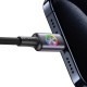 Дата кабель Usams US-SJ753 With Colorful Light Huan Ser. Type-C to Lightning 30W (1.2m) Tarnish