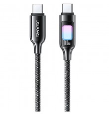 Дата кабель Usams US-SJ750 With Colorful Light TC Ser. Type-C to Type-C 100W (1.2m) Tarnish