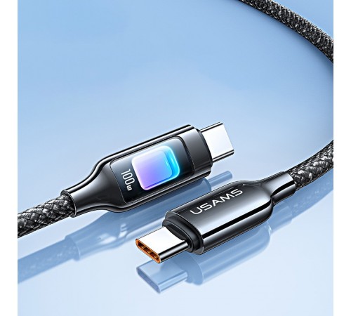 Дата кабель Usams US-SJ750 With Colorful Light TC Ser. Type-C to Type-C 100W (1.2m) Tarnish Дата кабель Usams US-SJ750 With Colorful Light TC Ser. Type-C to Type-C 100W (1.2m) Tarnish