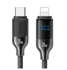 Дата кабель Usams US-SJ741 Digital Display HX Ser. Type-C to Lightning 30W (1.2m) Tarnish