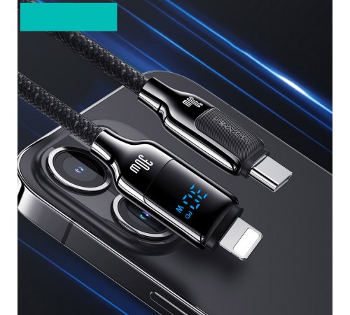 Дата кабель Usams US-SJ741 Digital Display HX Ser. Type-C to Lightning 30W (1.2m) Tarnish