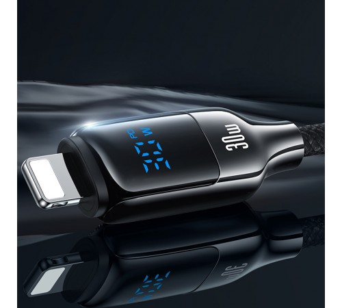 Дата кабель Usams US-SJ741 Digital Display HX Ser. Type-C to Lightning 30W (1.2m) Tarnish