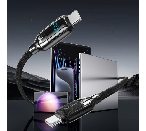 Дата кабель Usams US-SJ742 Digital Display HX Ser. Type-C to Type-C 100W (1.2m) Tarnish Дата кабель Usams US-SJ742 Digital Display HX Ser. Type-C to Type-C 100W (1.2m) Tarnish