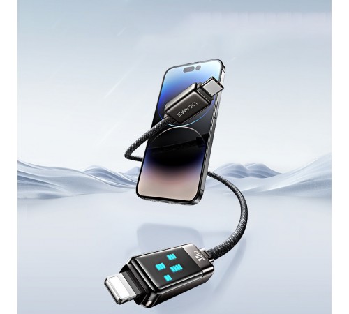 Дата кабель Usams US-SJ743 Meteor Ser. Type-C to Lightning 30W (1.2m) Tarnish