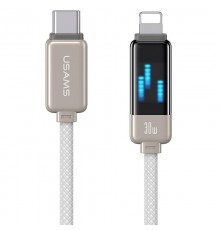 Дата кабель Usams US-SJ743 Meteor Ser. Type-C to Lightning 30W (1.2m) Titanium