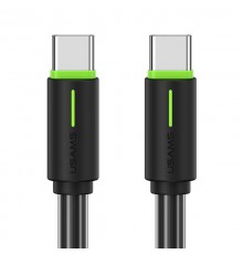 Дата кабель Usams US-SJ734 Bicolor Charging YR Ser. Type-C to Type-C 60W (1m) Black