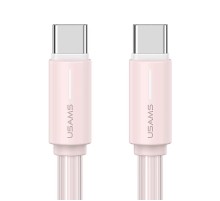 Дата кабель Usams US-SJ734 Bicolor Charging YR Ser. Type-C to Type-C 60W (1m) Pink