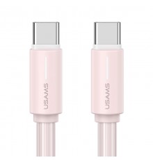 Дата кабель Usams US-SJ734 Bicolor Charging YR Ser. Type-C to Type-C 60W (1m) Pink